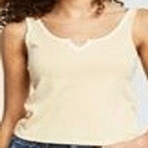 Hippie Rose Juniors' Notch-Front Tank‎ Top - Suntan Combo Size M